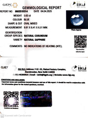 5.63 Carat Natural Blue Sapphire With Govt Lab Certificate - 8602D35314